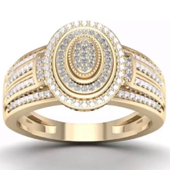 NEW Round Full Rhinestones Engagement Ring - Picture 2 of 9